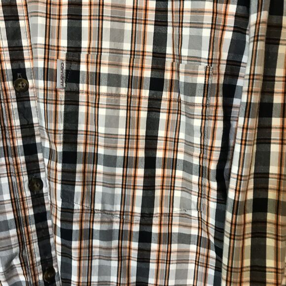 Carhartt Relaxed Men's 2XL Shirt Multicolor Chambray Plaid LS Pocket Button Down - Picture 4 of 12